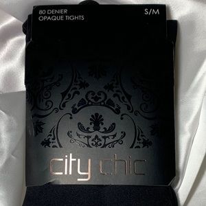 City Chic Opaque Black Tights